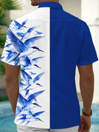 Oceanlyte Men's Hawaiian Seabirds Print Short Sleeve Shirt with Chest Pocket
