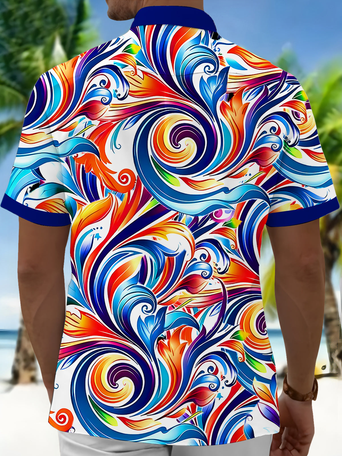 Abstract Men's Pocket Short Sleeve Shirts