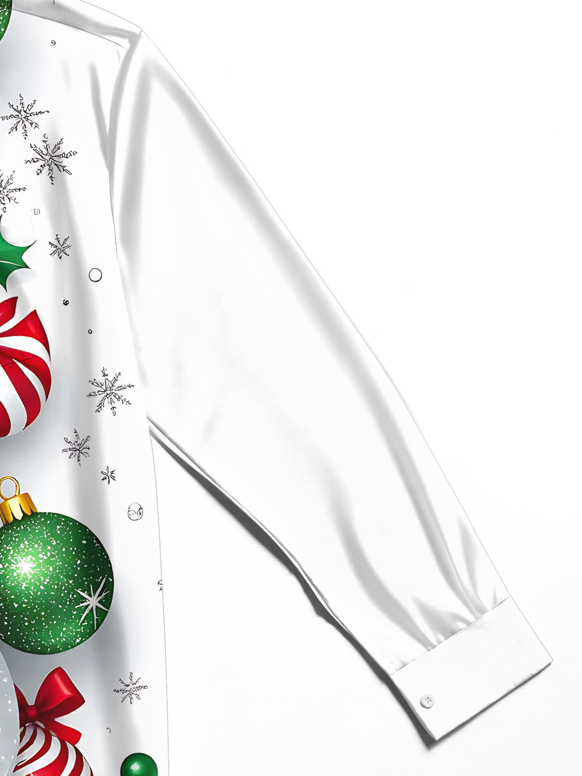 Oceanlyte Men's Printed Christmas Ornaments Print Long Sleeve Shirt with Chest Pocket