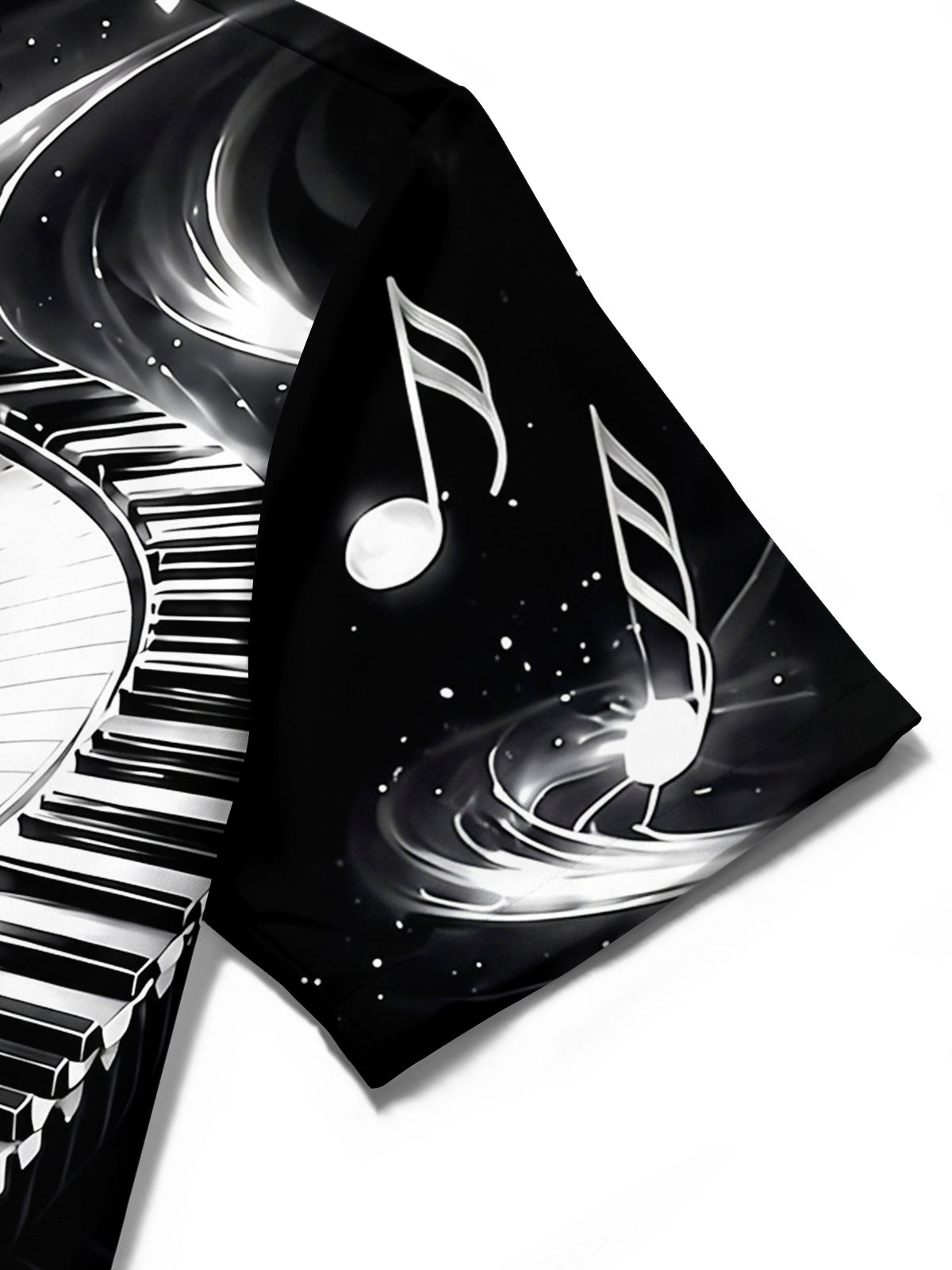 Oceanlyte Men's Graphic Piano Keyboard Print Short Sleeve Shirt with Chest Pocket