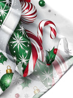 Oceanlyte Men's Printed Christmas Ornaments Print Long Sleeve Shirt with Chest Pocket