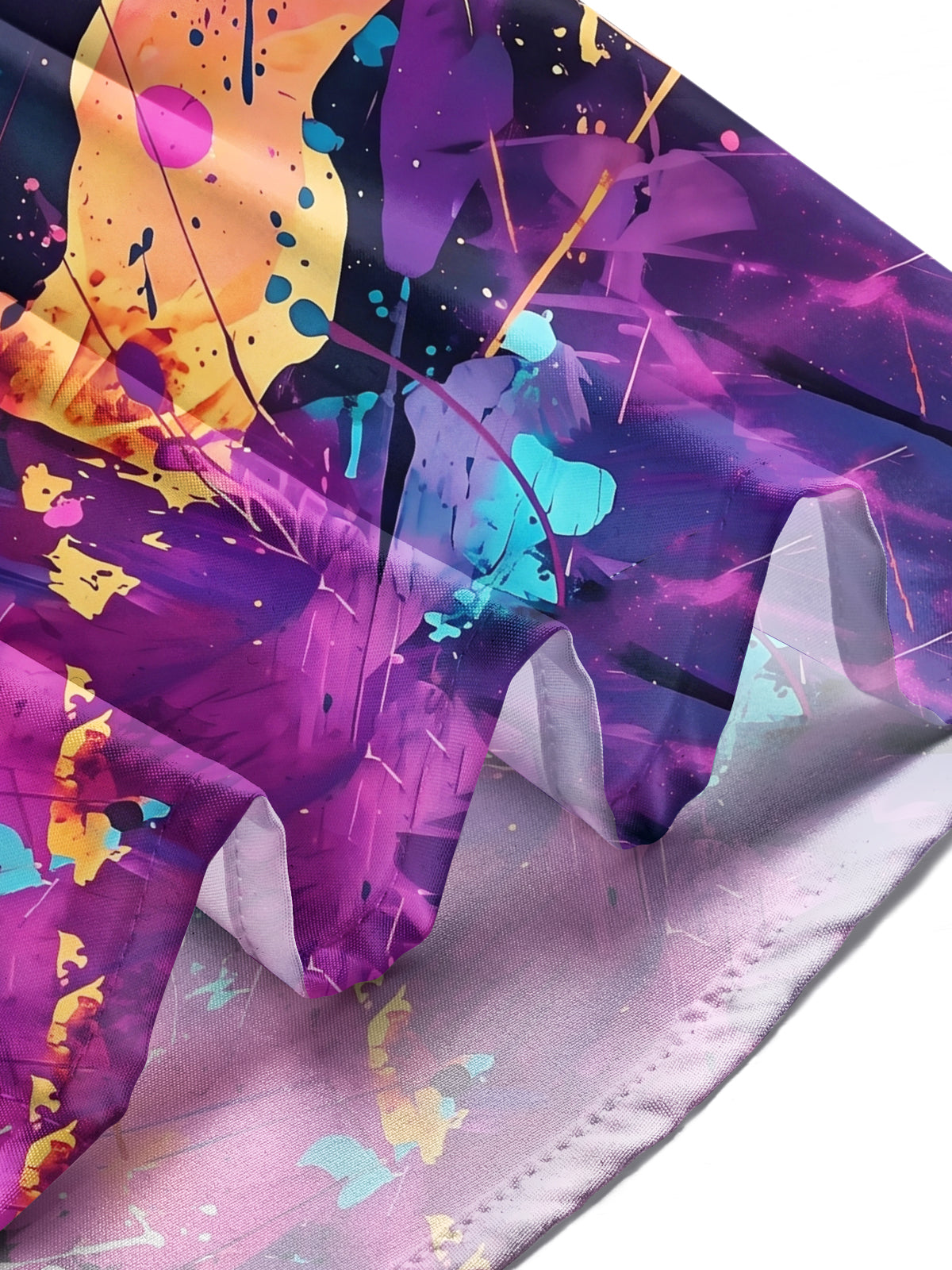 Oceanlyte Men's Tie Dye Colorful Abstract Paint Splatter Print Long Sleeve Shirt with Chest Pocket