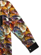 Oceanlyte Men's Vintage Style Abstract Floral Print Long Sleeve Shirt with Chest Pocket