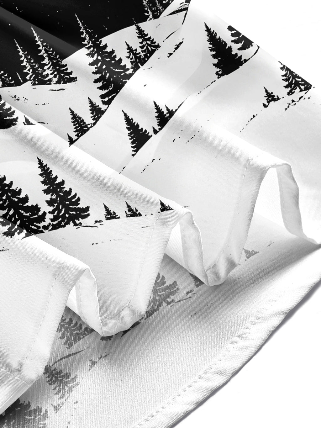 Oceanlyte Men's Printed Snowy Mountains And Forest Print Long Sleeve Shirt with Chest Pocket