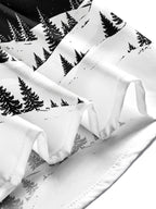 Oceanlyte Men's Printed Snowy Mountains And Forest Print Long Sleeve Shirt with Chest Pocket