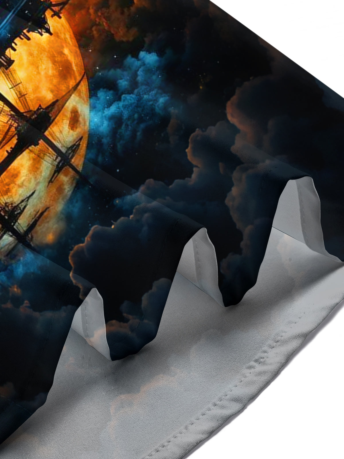 Oceanlyte Men's Vintage Style Sailing Ship Silhouette Print Short Sleeve Shirt with Chest Pocket