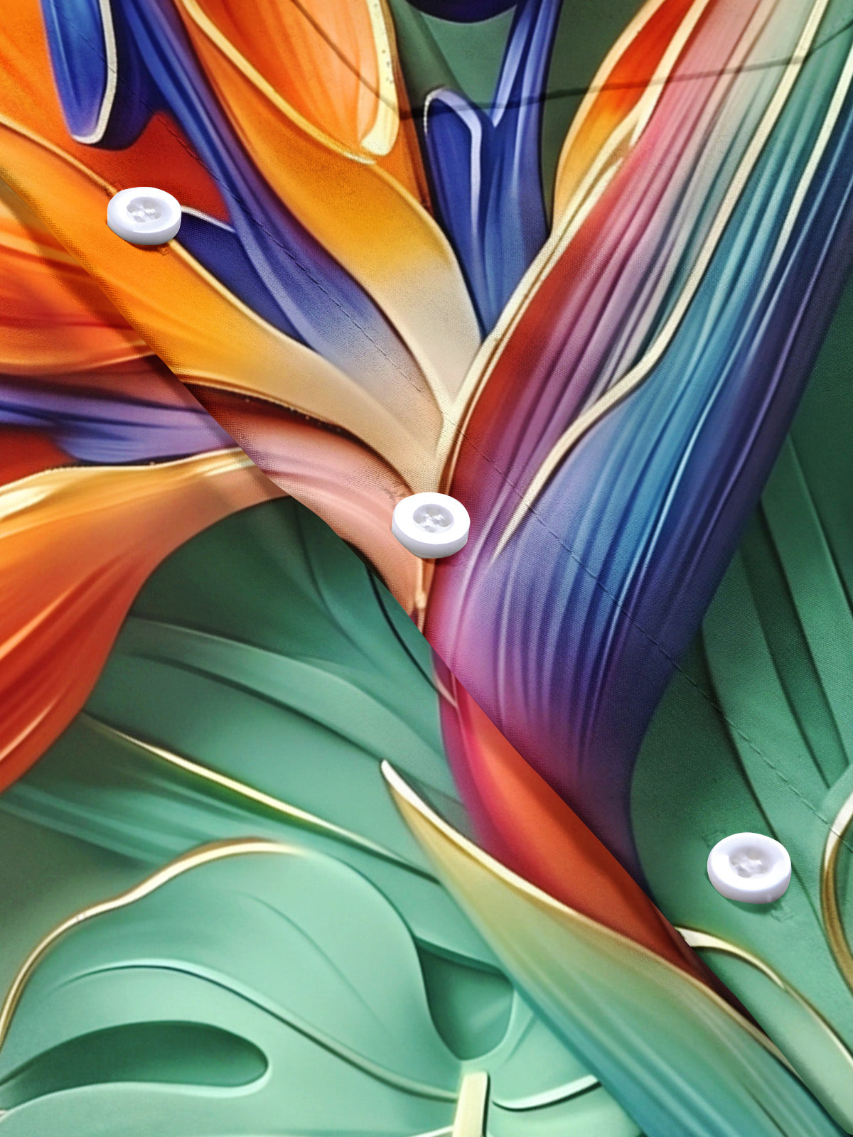 Oceanlyte Men's Short Sleeve Shirt - Bird Of Paradise Flower And Monstera Leaves Print with Chest Pocket