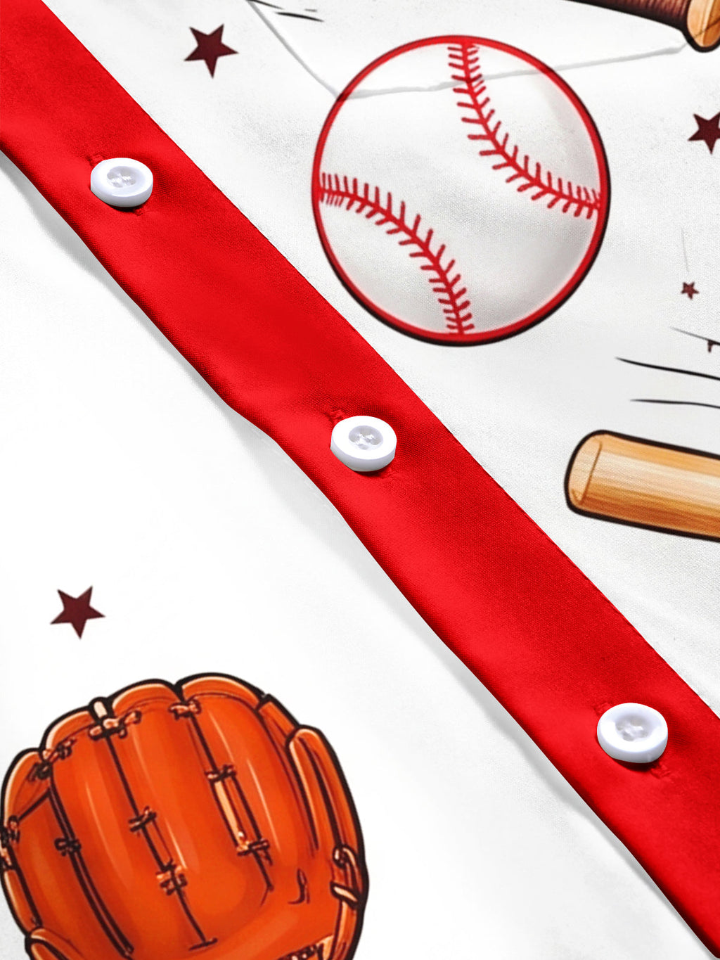 Oceanlyte Men's Baseball Equipment And Home Plate Print Short Sleeve Shirt with Chest Pocket
