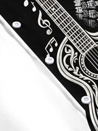 Oceanlyte Men's Graphic Guitar Mandala Print Short Sleeve Shirt with Chest Pocket