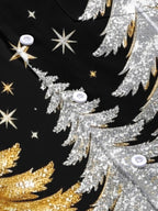Oceanlyte Men's Christmas Sleigh And Christmas Trees Print Short Sleeve Shirt with Chest Pocket