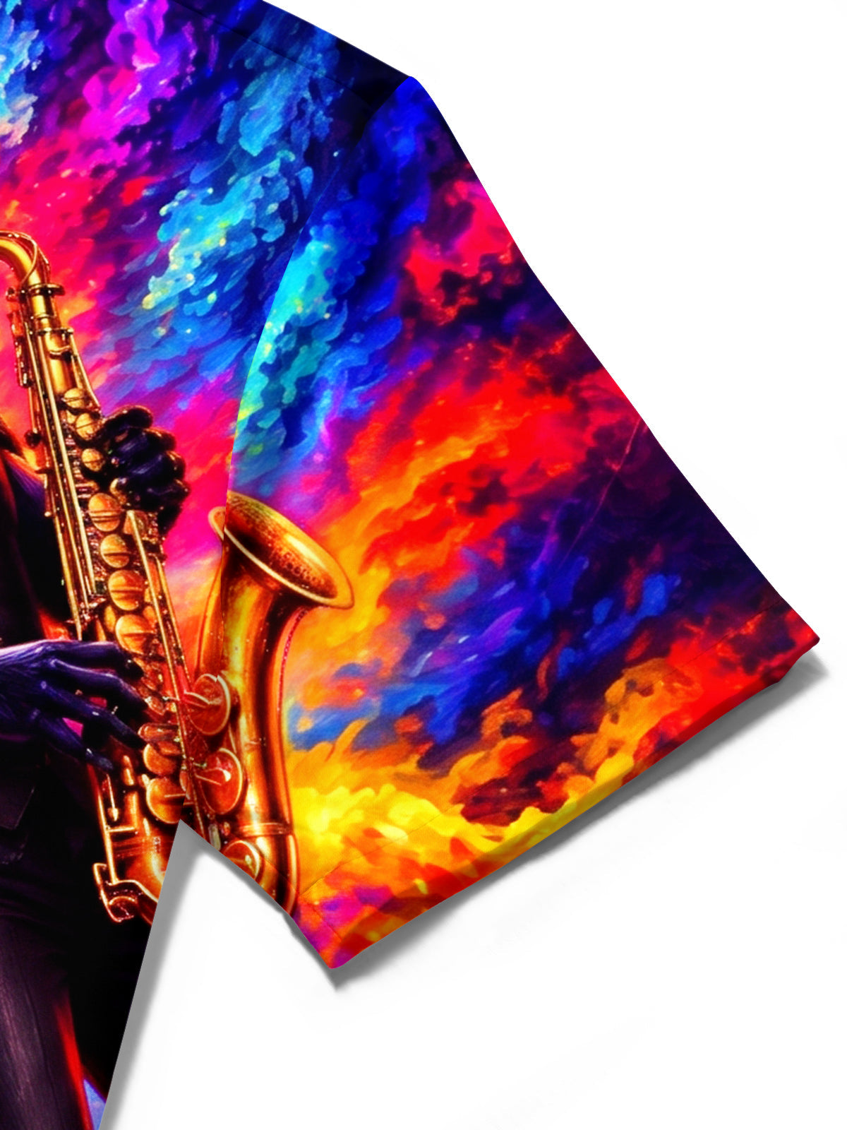 Oceanlyte Men's Short Sleeve Shirt - Anthropomorphic Wolf And Black Panther Musicians Print with Chest Pocket
