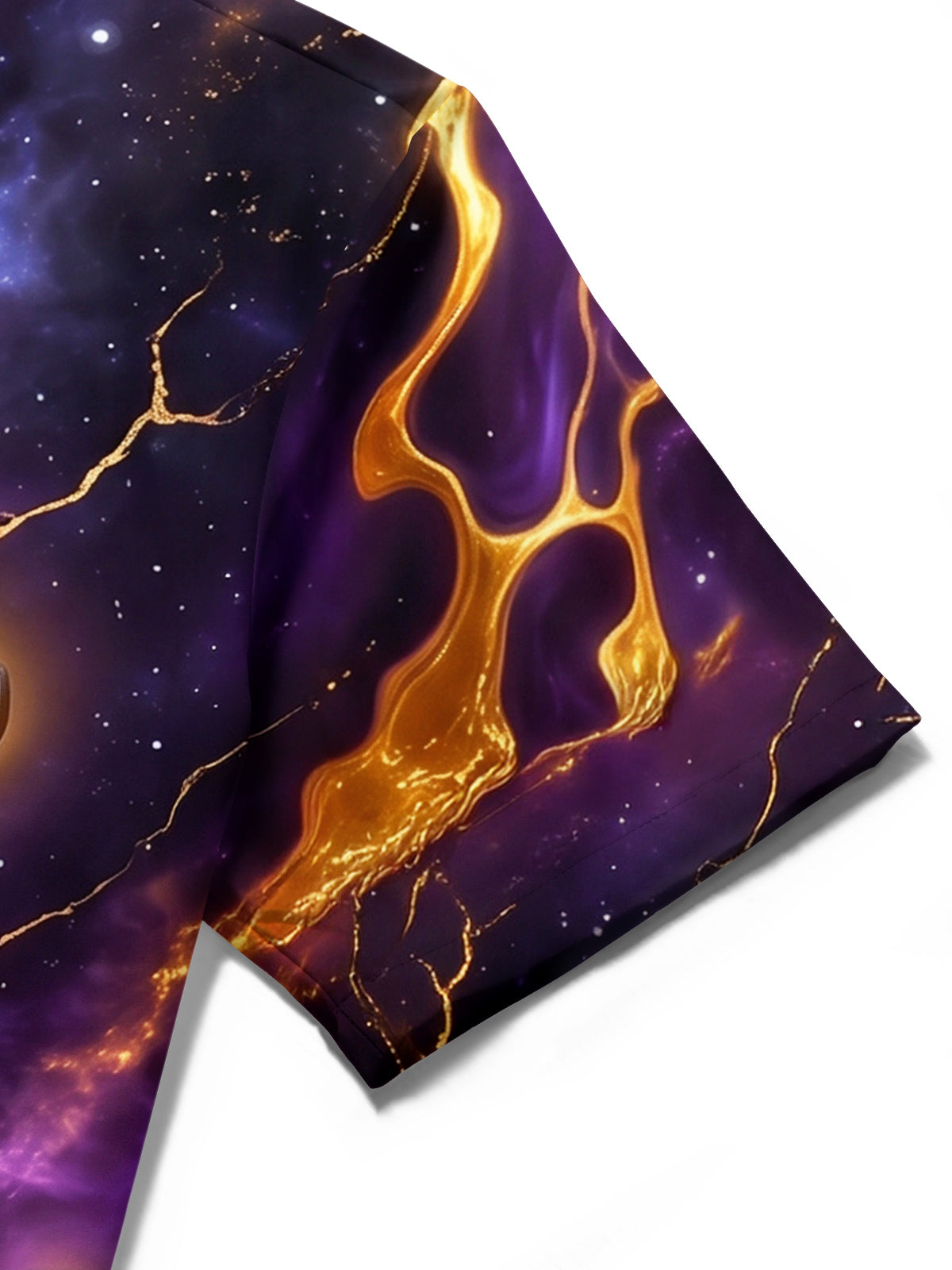 Oceanlyte Men's Hawaiian Galaxy Anchor With Lava Cracks Print Short Sleeve Shirt with Chest Pocket