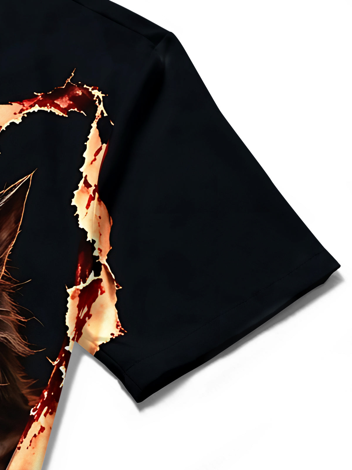 Oceanlyte Men's Short Sleeve Shirt - Halloween Werewolf Bursting Through Shirt Print with Chest Pocket