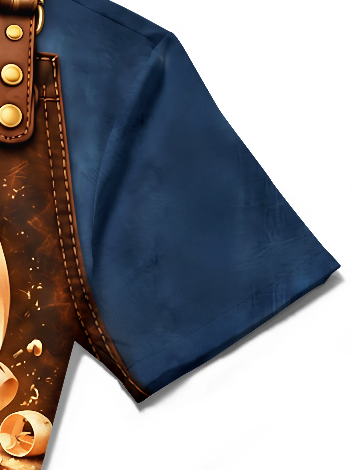 Oceanlyte Men's Short Sleeve Shirt - Woodworking Tools And Wood Shavings On Leather Apron Print with Chest Pocket
