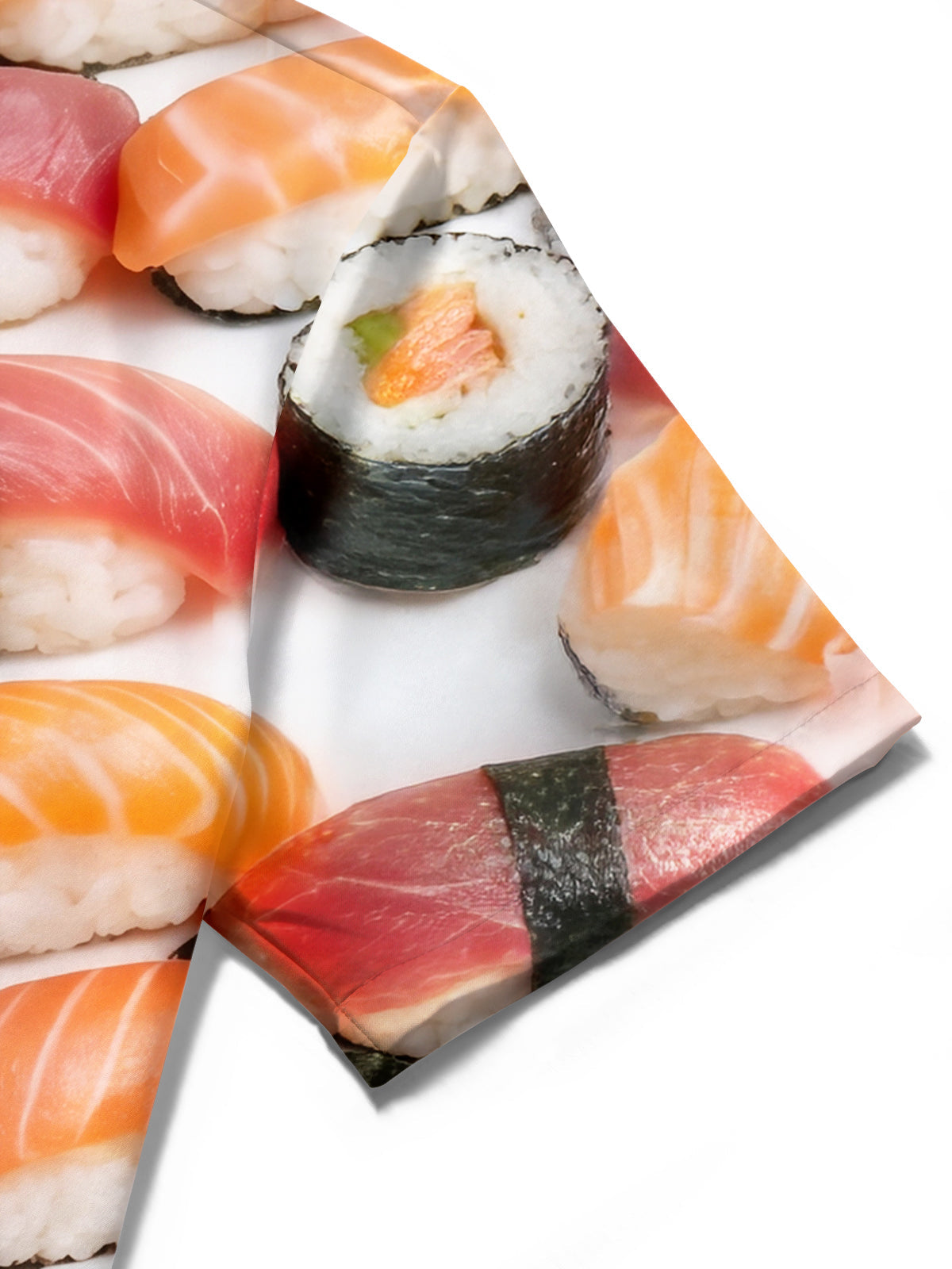 Oceanlyte Men's Hawaiian Sushi Rolls And Nigiri Print Short Sleeve Shirt with Chest Pocket
