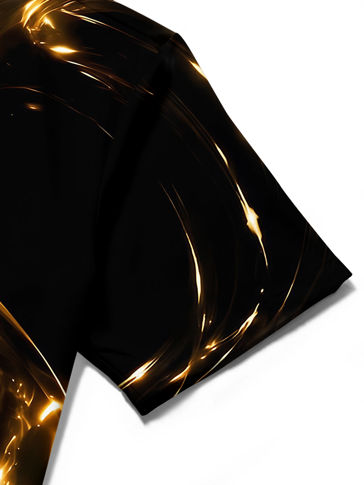 Oceanlyte Men's Patterned Abstract Golden Swirls Print Short Sleeve Shirt with Chest Pocket