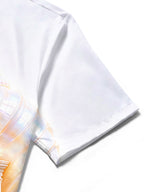 Oceanlyte Men's 3D Relief Seashell Undersea Temple Print Short Sleeve Shirt with Chest Pocket