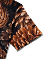 Oceanlyte Men's Hawaiian Pinecone Pattern Short Sleeve Shirt with Chest Pocket
