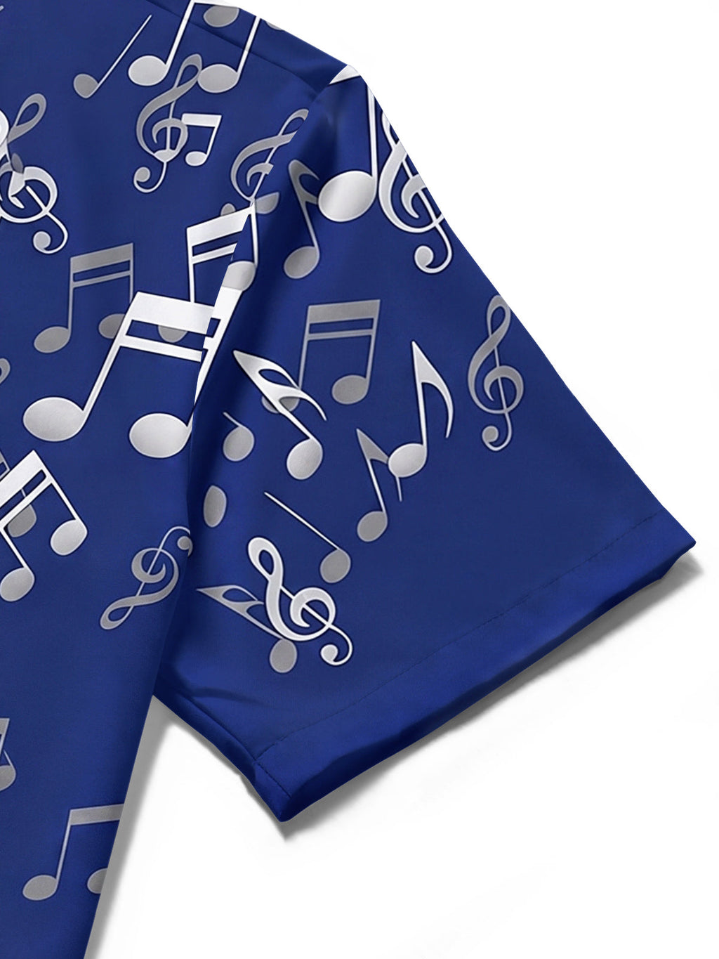 Oceanlyte Men's Graphic Musical Notes Print Music Staff Print Short Sleeve Shirt with Chest Pocket