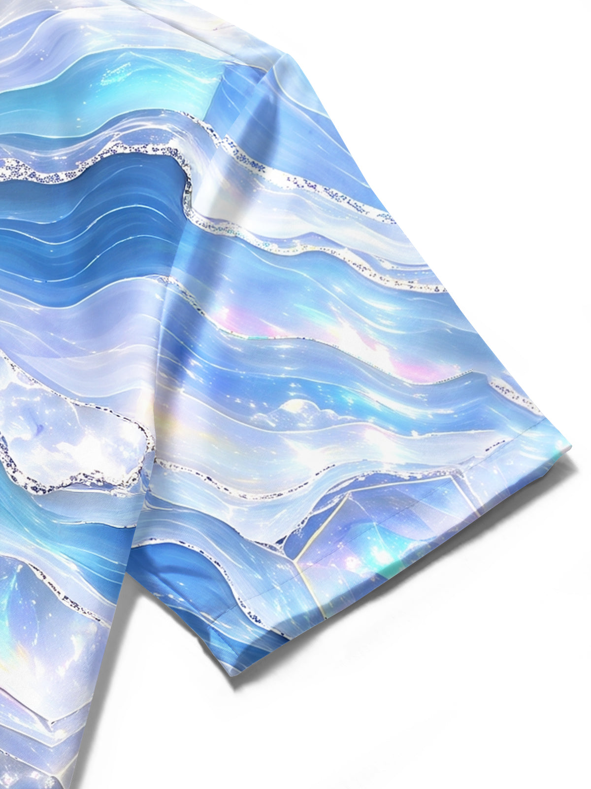 Oceanlyte Men's Short Sleeve Shirt - Abstract Geometric Hexagons And Wavy Lines Print with Chest Pocket