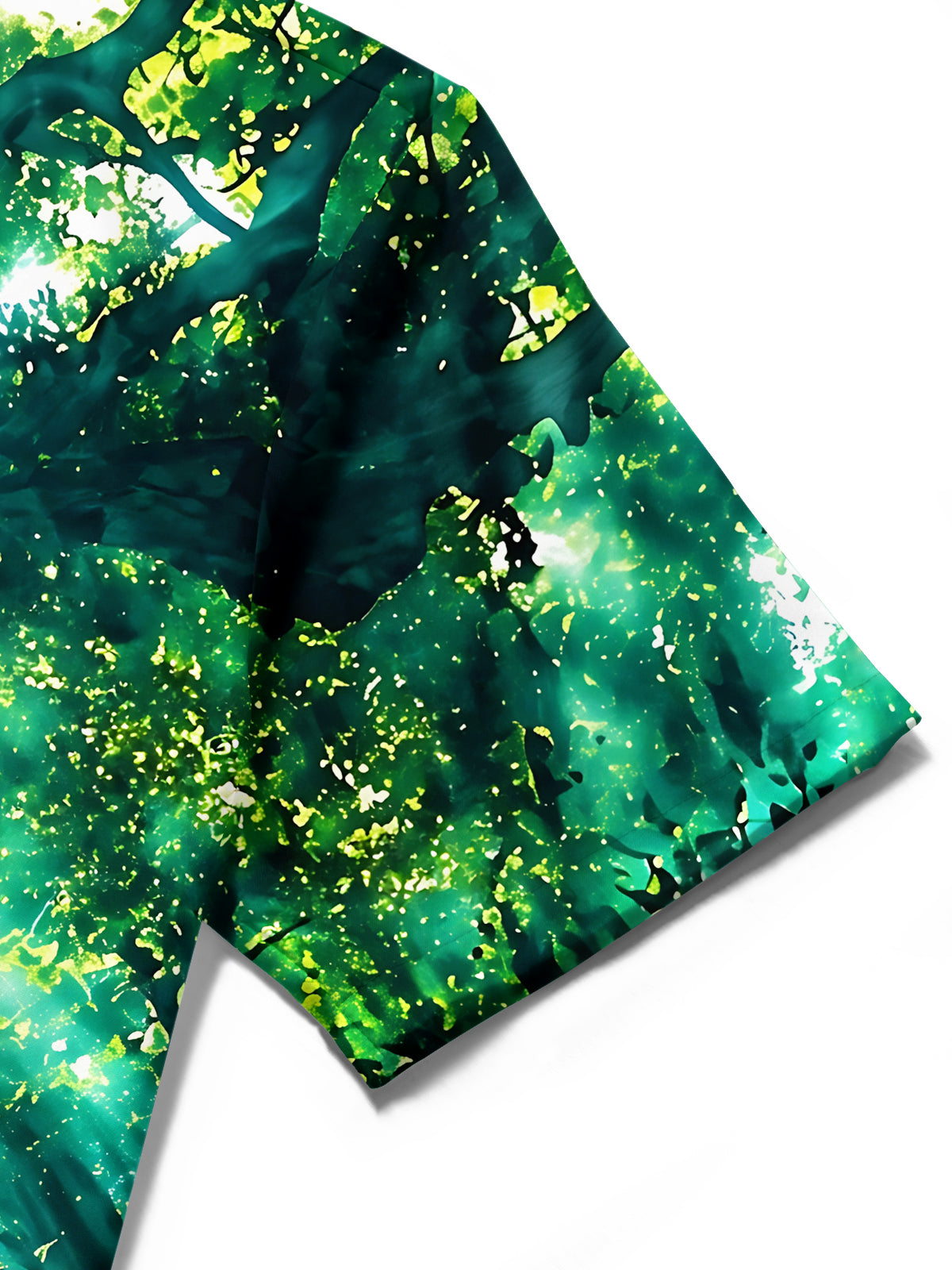 Oceanlyte Men's Hawaiian Deer In Forest With Sunbeams Print Short Sleeve Shirt with Chest Pocket