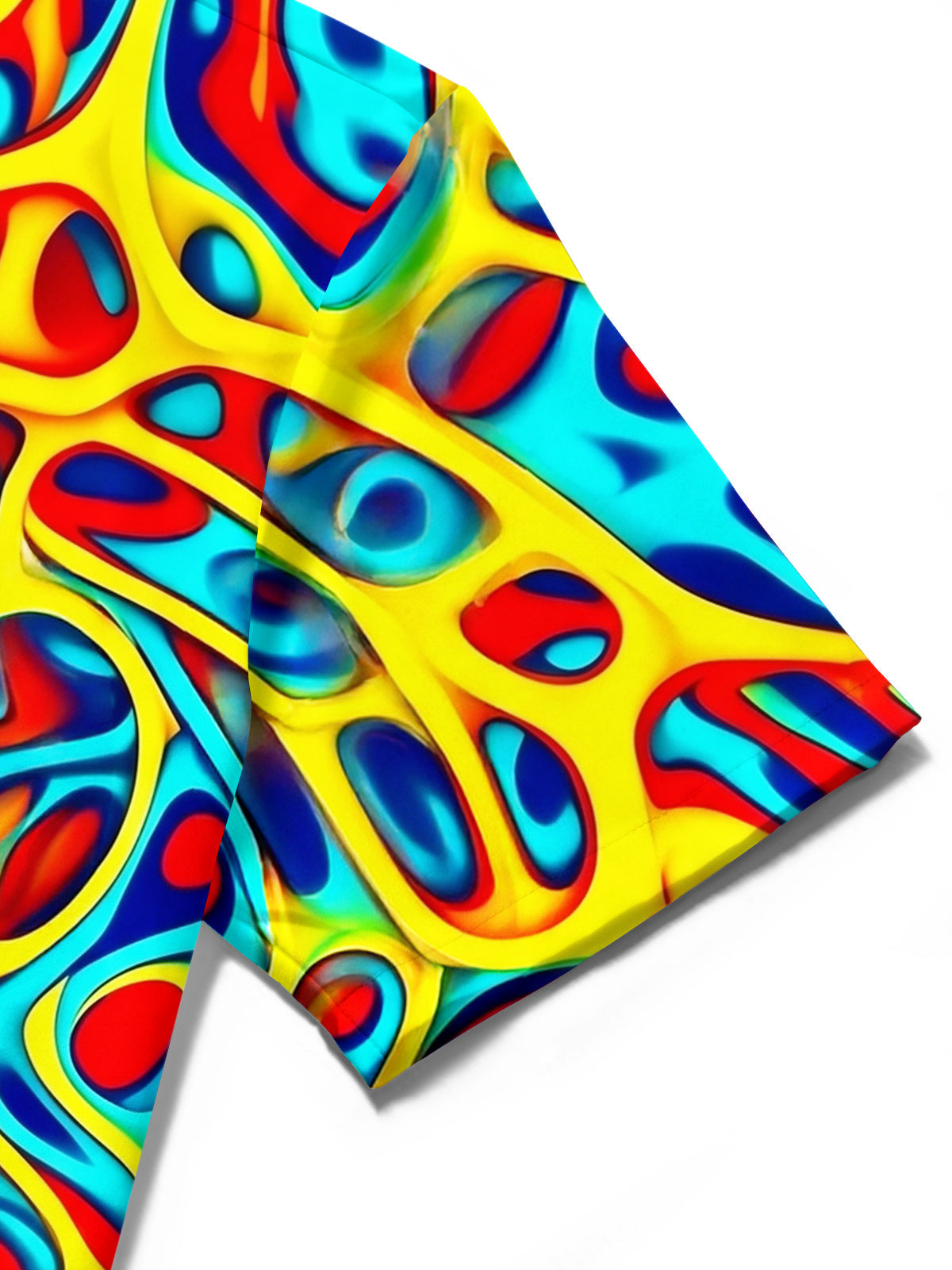 Oceanlyte Men's Printed Abstract Psychedelic Fluid Pattern Short Sleeve Shirt with Chest Pocket