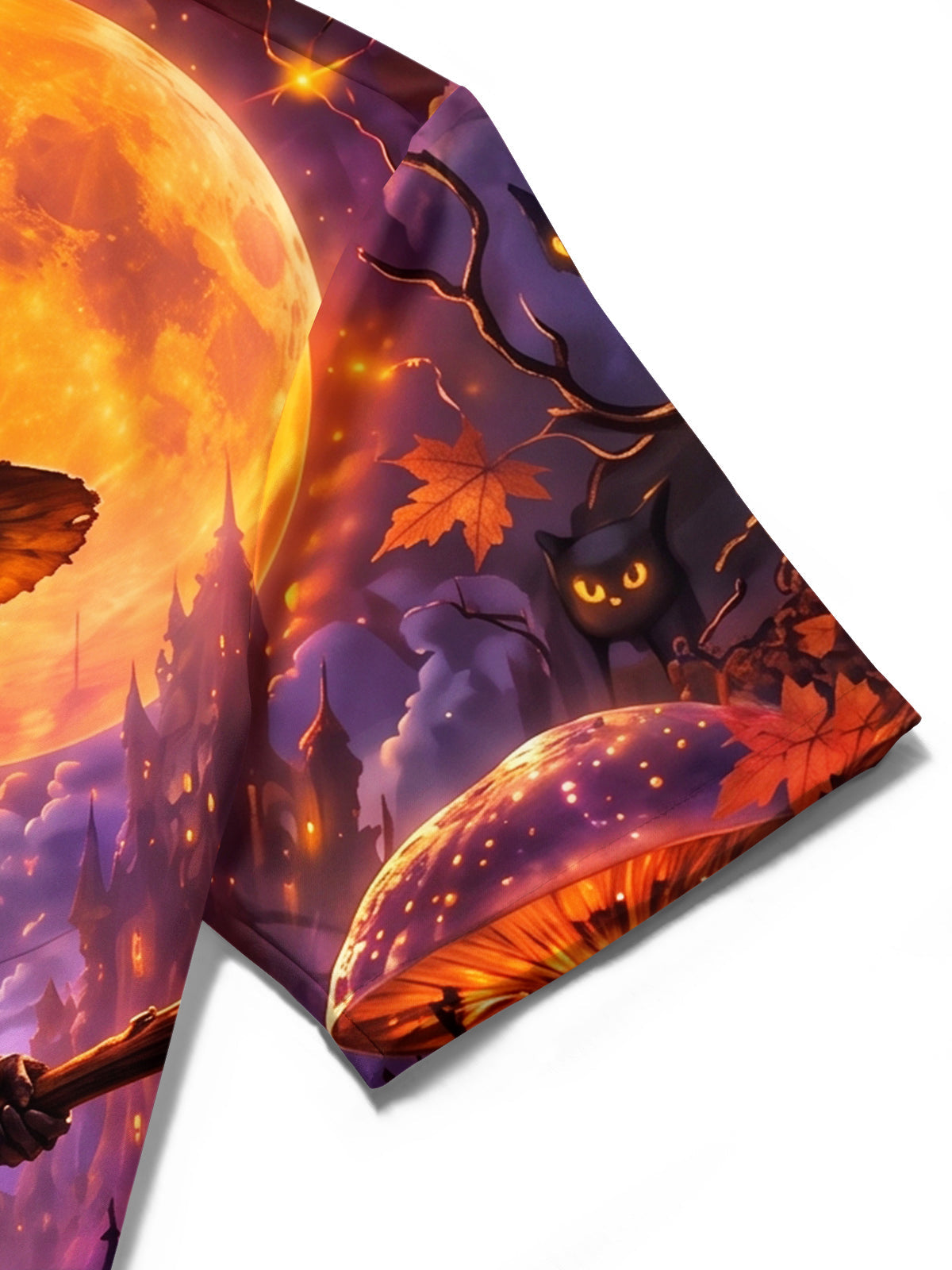 Oceanlyte Men's Graphic Pumpkin Knight Print Short Sleeve Shirt with Chest Pocket