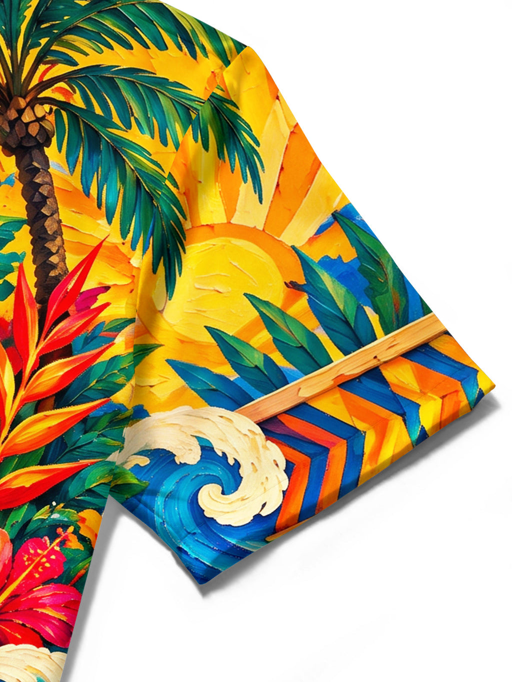 Oceanlyte Men's Hawaiian Tiki Totem Mask Print Short Sleeve Shirt with Chest Pocket