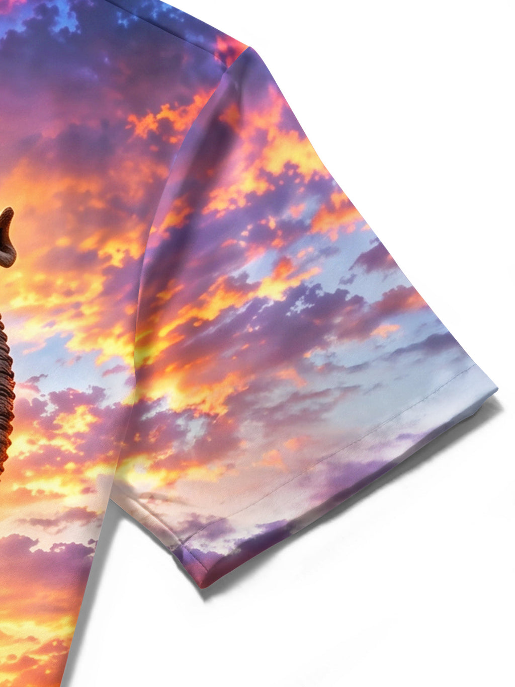 Oceanlyte Men's African Elephant In Savanna Sunset Print Short Sleeve Shirt with Chest Pocket