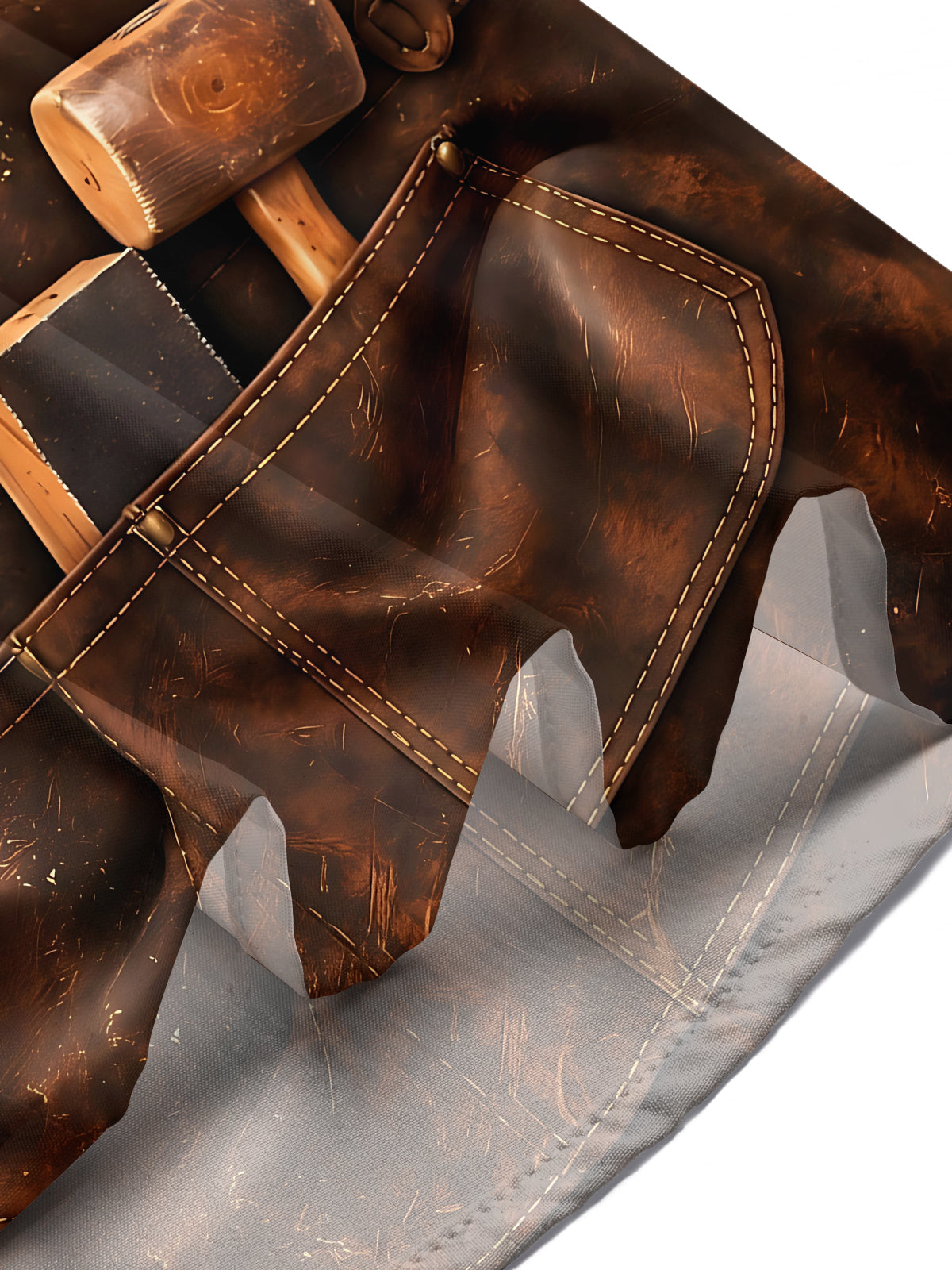 Oceanlyte Men's Short Sleeve Shirt - Woodworking Tools And Wood Shavings On Leather Apron Print with Chest Pocket