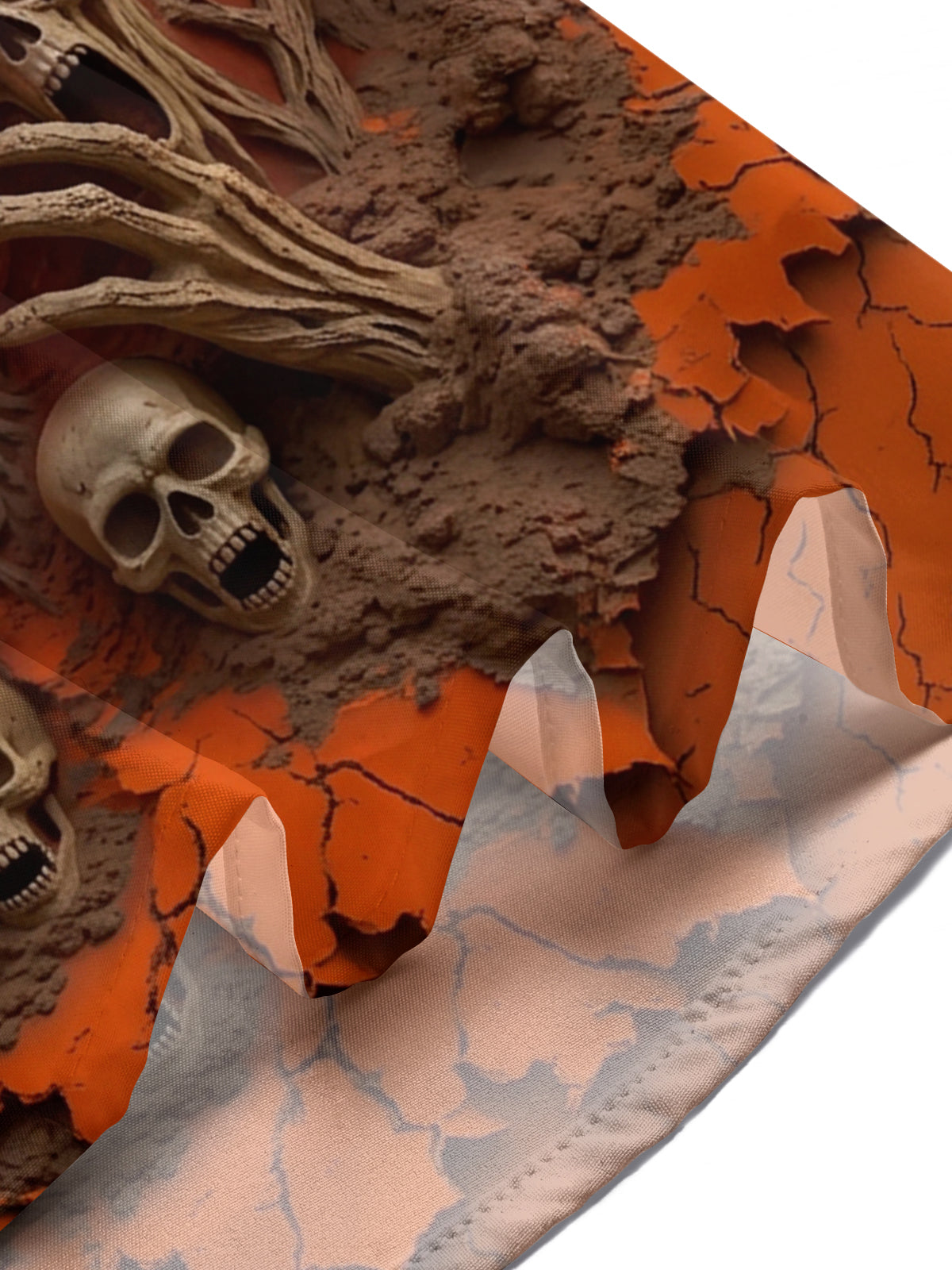 Oceanlyte Men's Halloween Jack-o-lantern And Skulls Print Short Sleeve Shirt with Chest Pocket
