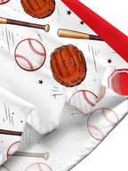 Oceanlyte Men's Baseball Equipment And Home Plate Print Short Sleeve Shirt with Chest Pocket