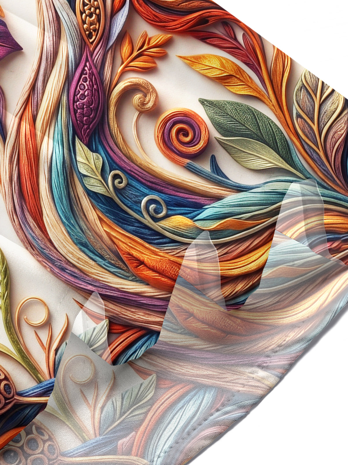 Oceanlyte Men's Short Sleeve Shirt - 3D Twisted Floral Leaves And Plant Motifs Print with Chest Pocket