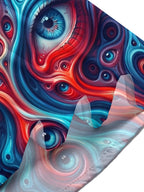 Oceanlyte Men's Patterned Psychedelic Fluid Multi-eye Pattern Short Sleeve Shirt with Chest Pocket