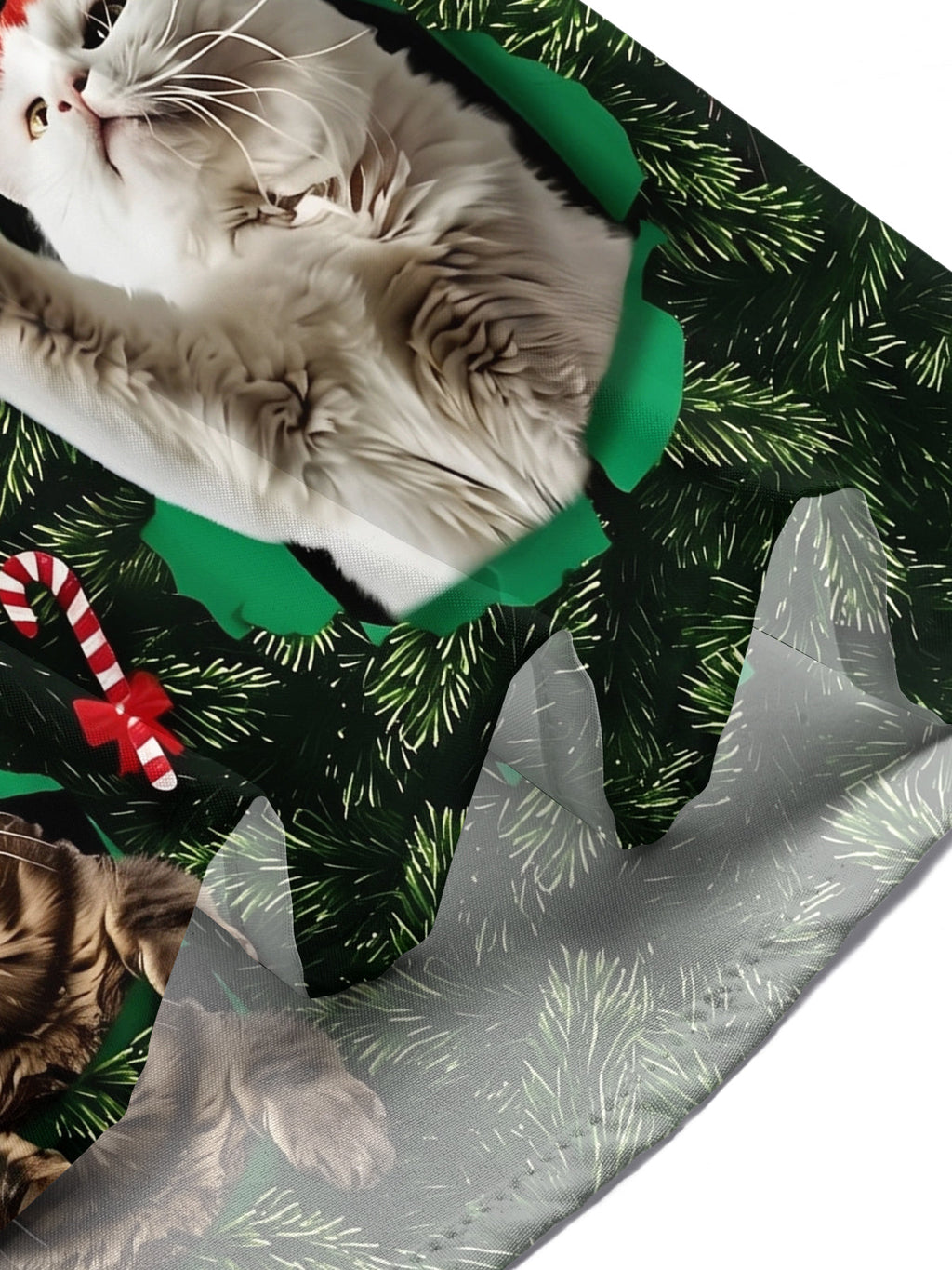 Oceanlyte Men's Hawaiian Christmas Cats Print Short Sleeve Shirt with Chest Pocket