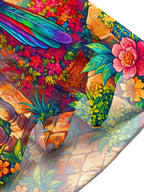 Oceanlyte Men's Hawaiian Colorful Bird Print Short Sleeve Shirt with Chest Pocket