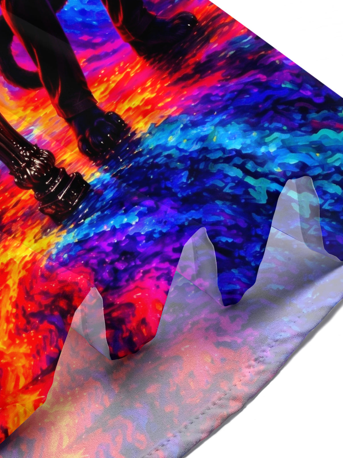 Oceanlyte Men's Short Sleeve Shirt - Anthropomorphic Wolf And Black Panther Musicians Print with Chest Pocket