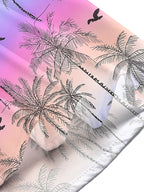 Oceanlyte Men's Hawaiian Palm Tree Silhouette Print Short Sleeve Shirt with Chest Pocket