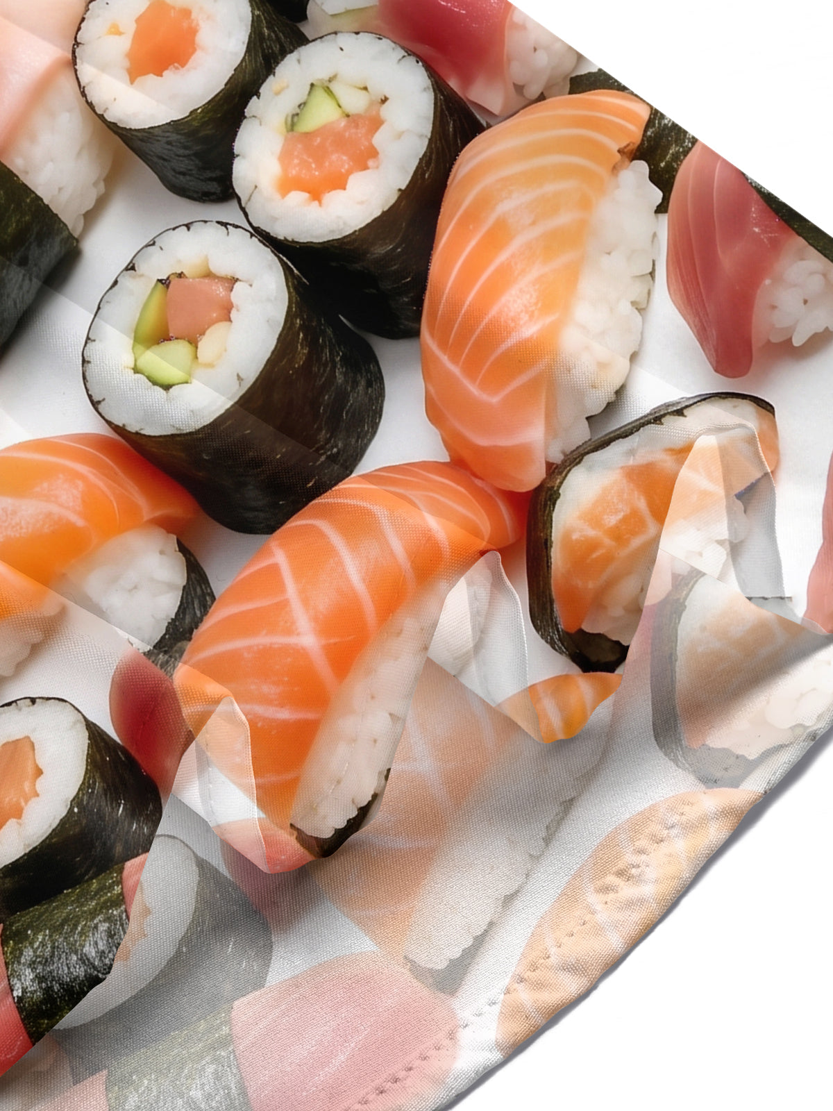 Oceanlyte Men's Hawaiian Sushi Rolls And Nigiri Print Short Sleeve Shirt with Chest Pocket