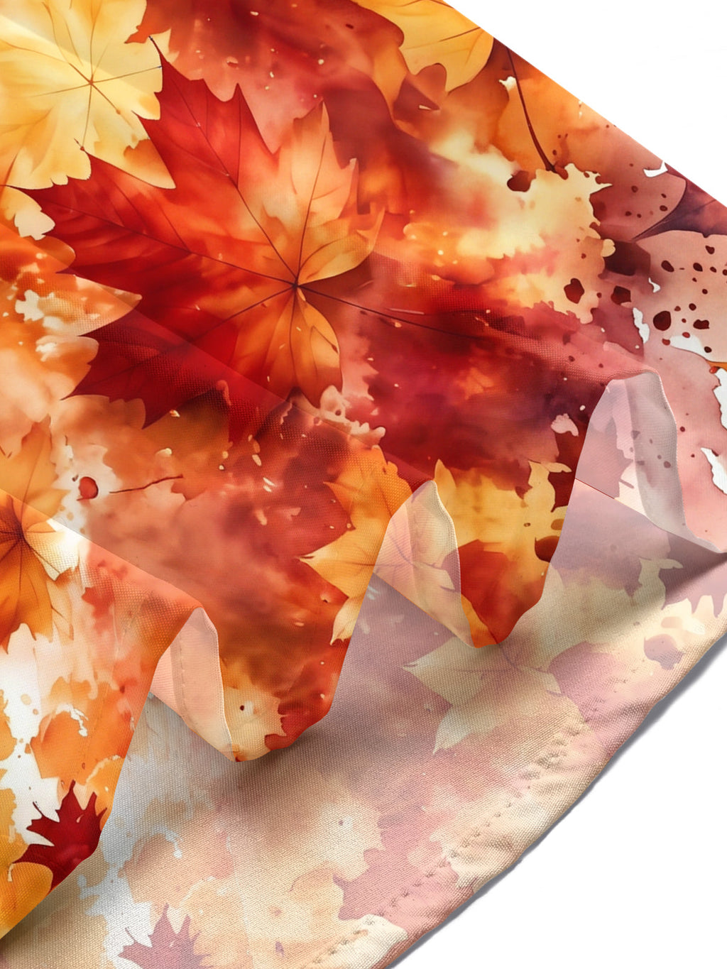 Oceanlyte Men's Printed Watercolor Maple Leaves Print Short Sleeve Shirt with Chest Pocket