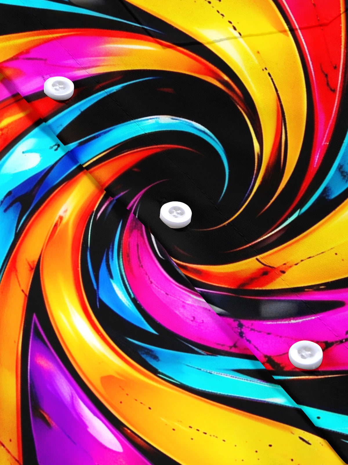 Oceanlyte Men's Short Sleeve Shirt - Abstract Psychedelic Swirls And Splatters Print with Chest Pocket