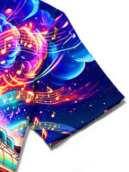 Oceanlyte Men's Graphic Neon Music Steam Train Print Short Sleeve Shirt with Chest Pocket