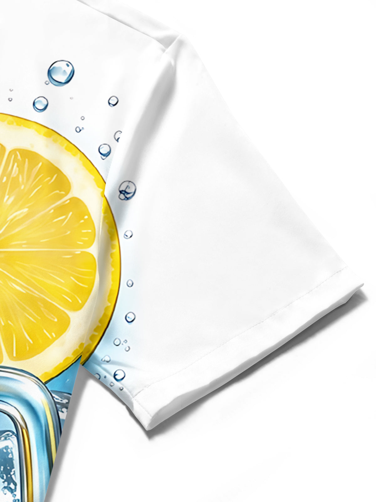 Oceanlyte Men's Short Sleeve Shirt - Beer Mug With Lemon Slices And Ice Cubes Print with Chest Pocket
