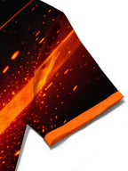 Oceanlyte Men's Graphic Abstract Flame And Lava Pattern Short Sleeve Shirt with Chest Pocket