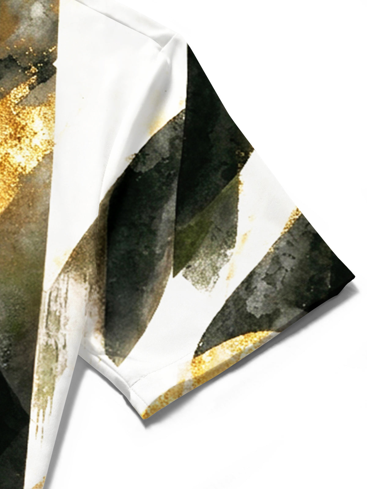 Oceanlyte Men's Abstract Gold Foil Geometric Shapes Print Short Sleeve Shirt with Chest Pocket