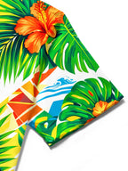 Oceanlyte Men's Hawaiian Blue Pelican And Pineapple Print Short Sleeve Shirt with Chest Pocket