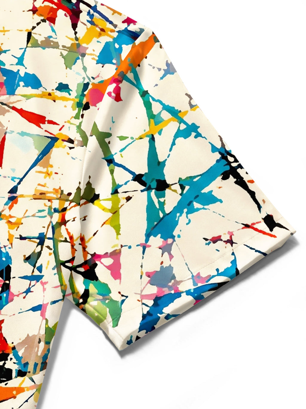 Oceanlyte Men's Printed Colorful Paint Splatter Print Short Sleeve Shirt with Chest Pocket