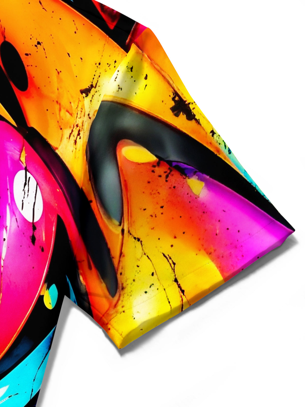 Oceanlyte Men's Short Sleeve Shirt - Abstract Psychedelic Swirls And Splatters Print with Chest Pocket
