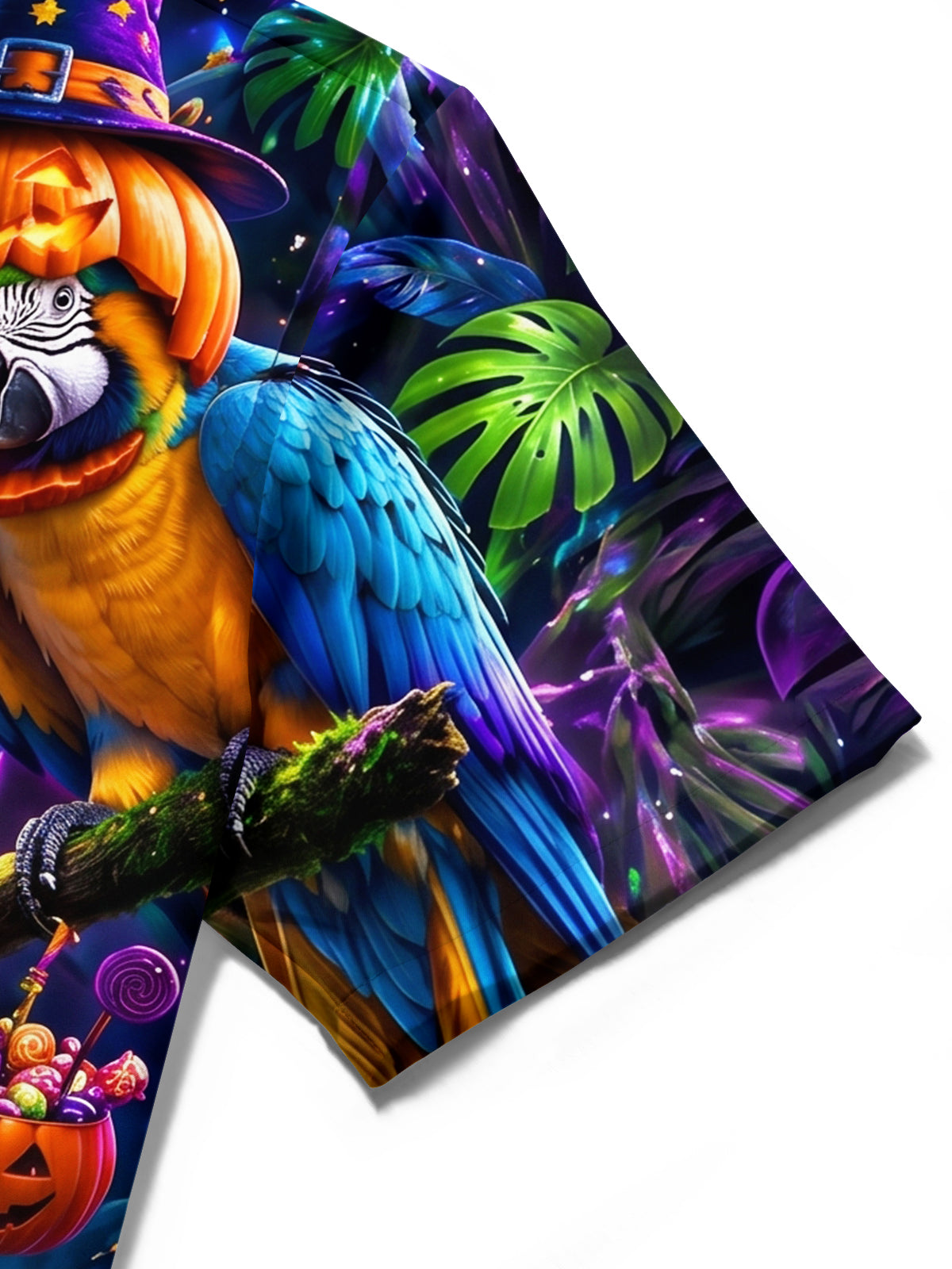 Oceanlyte Men's Hawaiian Halloween Tiger Print Short Sleeve Shirt
