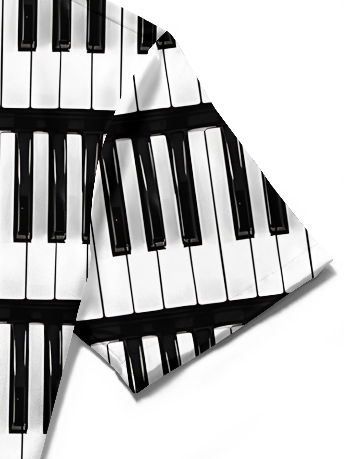 Oceanlyte Men's Graphic Piano Keyboard Print Short Sleeve Shirt with Chest Pocket